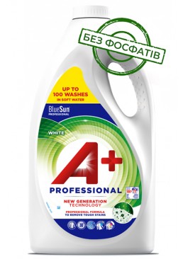 Гель для прання A + Professional White для білого білизни, 5.005 л (100 прань)